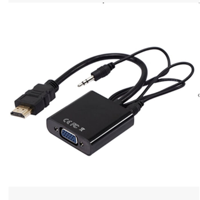 HDMI na VGA pretvarač sa zvukom, patch kabel s jednim krajem, HDMI ulaz na VGA izlaz, bakreno jezgro, duljina 0,15 m
