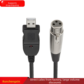 USB na XLR mikrofón kábel – strieborné pokovené jadro, čip 3, jediný konektor
