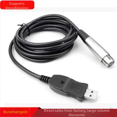 USB na XLR mikrofón kábel – strieborné pokovené jadro, čip 3, jediný konektor