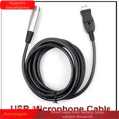USB na XLR mikrofón kábel – strieborné pokovené jadro, čip 3, jediný konektor