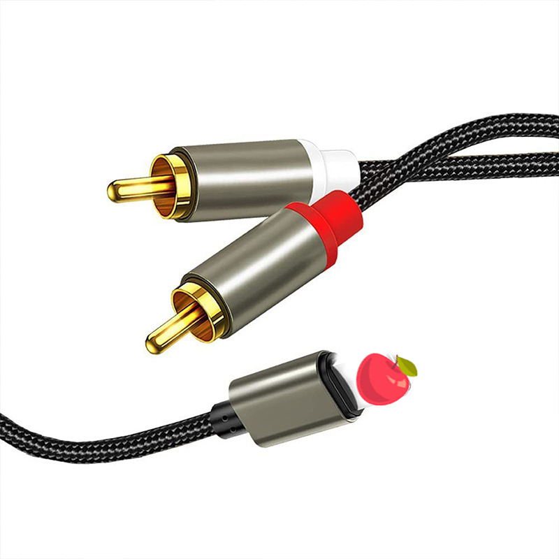 Patch kabel Lightning na 2RCA za audio, model RCA Lotus line, bakreno jezgro, 1 na 2 razvodnik