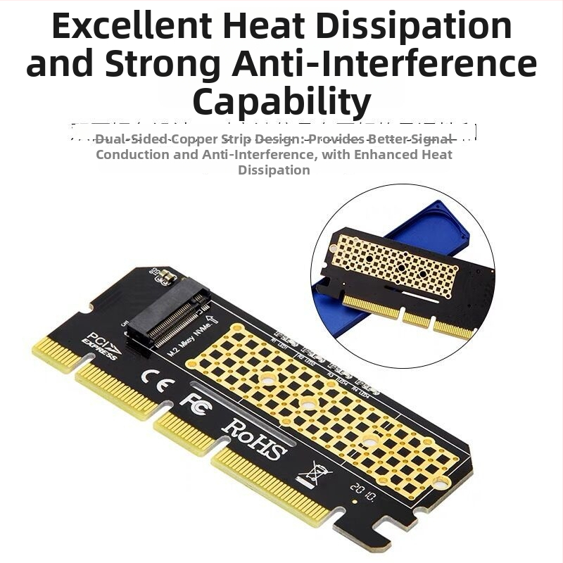M.2 NVMe PCIe 3.0 x4 adaptera karte, M-Key, PCIe barošanas padeve, 6 Gbps