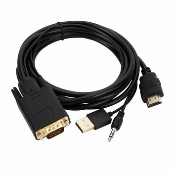 VGA na HDMI adapter kabel s 1080P zvukom, 8 Gbps, Ms9288c čip, duljina 1,8 m