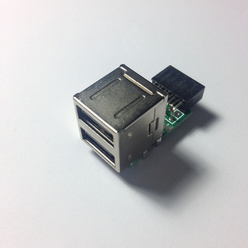 Cardă adaptor USB pentru placă de bază: 9 pini către 2 porturi USB 2.0, Longqitong