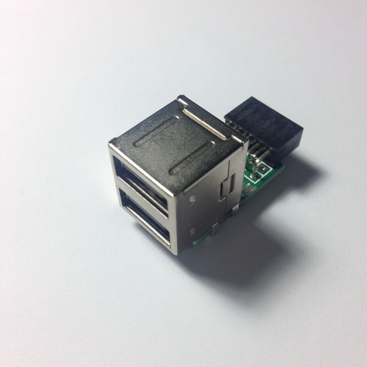 Cardă adaptor USB pentru placă de bază: 9 pini către 2 porturi USB 2.0, Longqitong