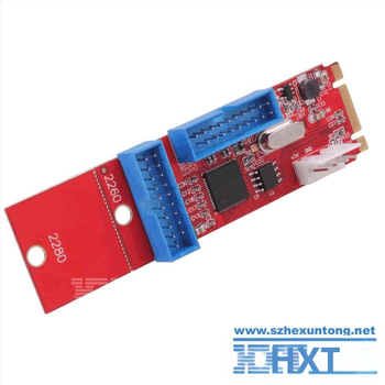 Desktop M.2 NGFF USB 3.0 adaptér karta – 2×20-pin na 19-pin – Dai Jialong