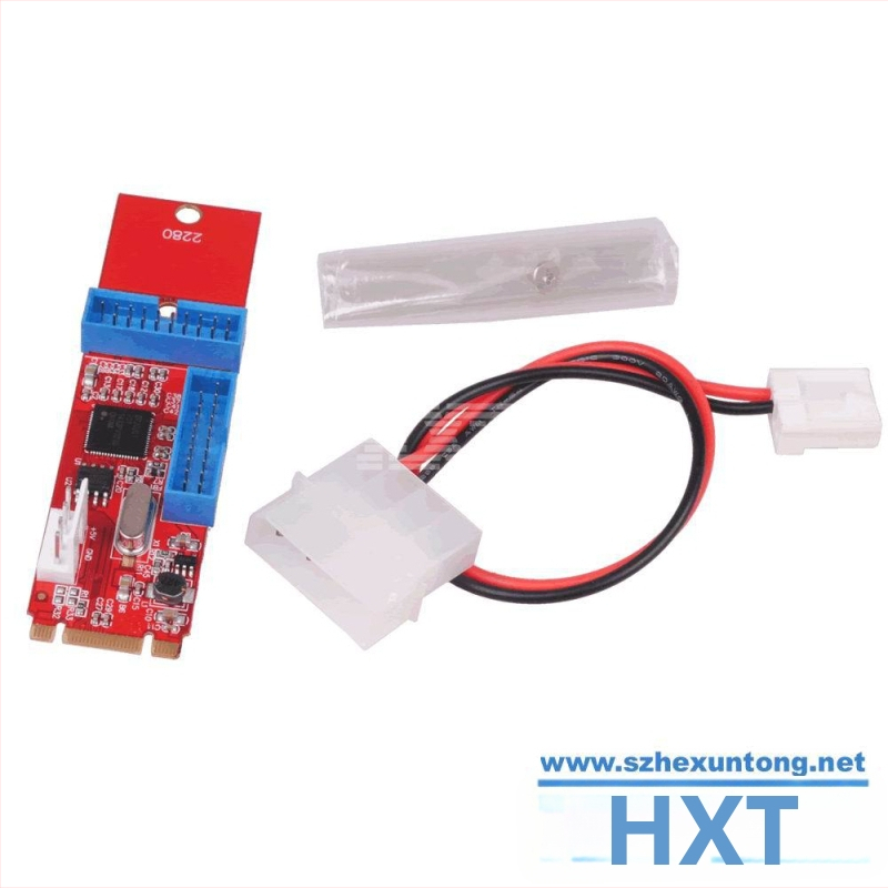 Desktop M.2 NGFF USB 3.0 adaptér karta – 2×20-pin na 19-pin – Dai Jialong