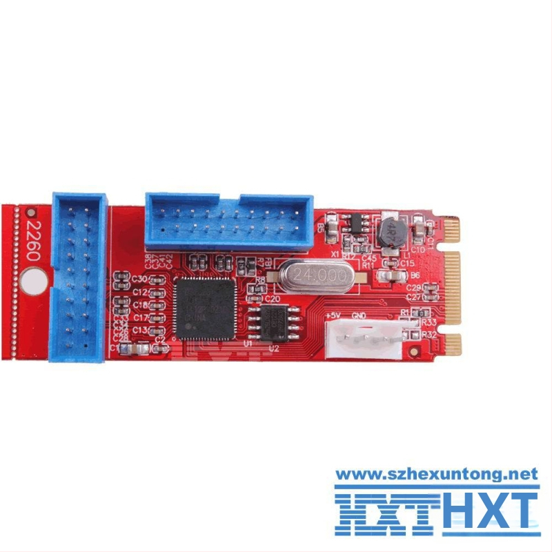Desktop M.2 NGFF USB 3.0 adaptér karta – 2×20-pin na 19-pin – Dai Jialong