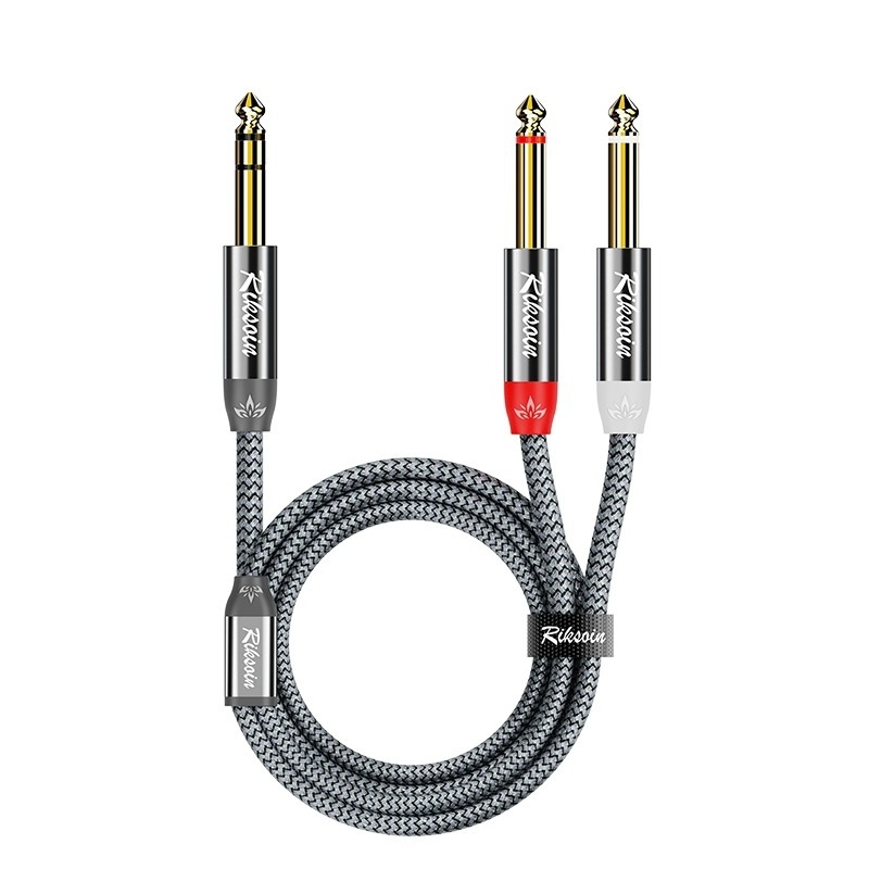 Audió adapter kábel, 6,5 mm-ről 6,5 mm-re, háromvezetékes, 1 bemenet - 2 kimenet