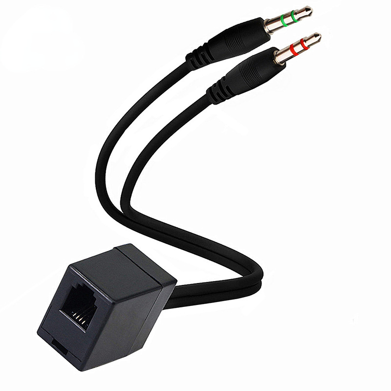 Adapter kabel za slušalice RJ9 na dvostruki 3,5 mm - Marka: Neutral - Sučelje: Drugo