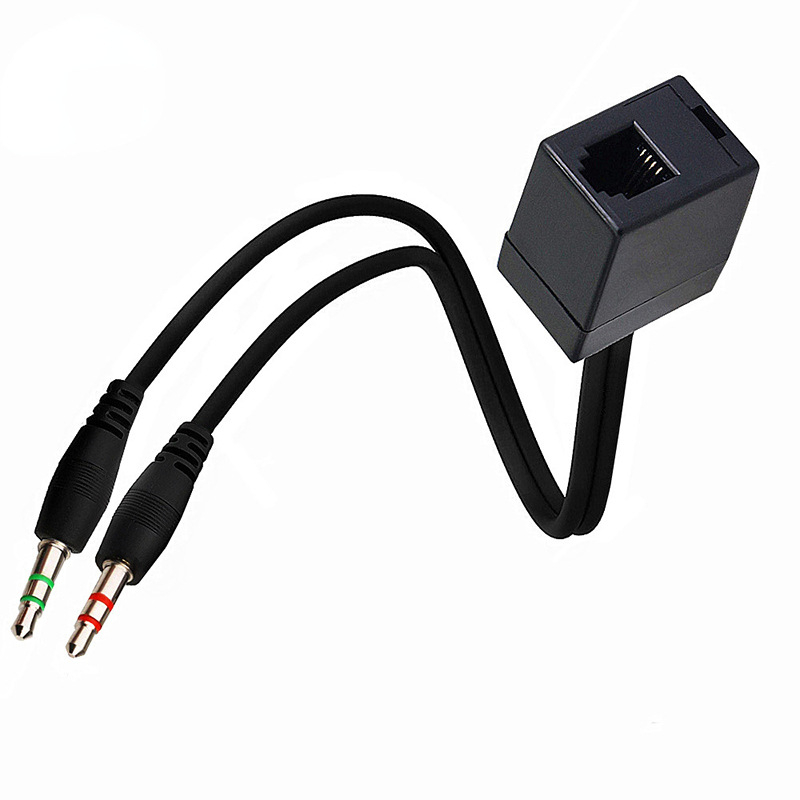 Adapter kabel za slušalice RJ9 na dvostruki 3,5 mm - Marka: Neutral - Sučelje: Drugo