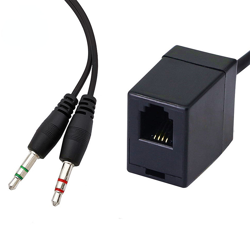 Adapter kabel za slušalice RJ9 na dvostruki 3,5 mm - Marka: Neutral - Sučelje: Drugo