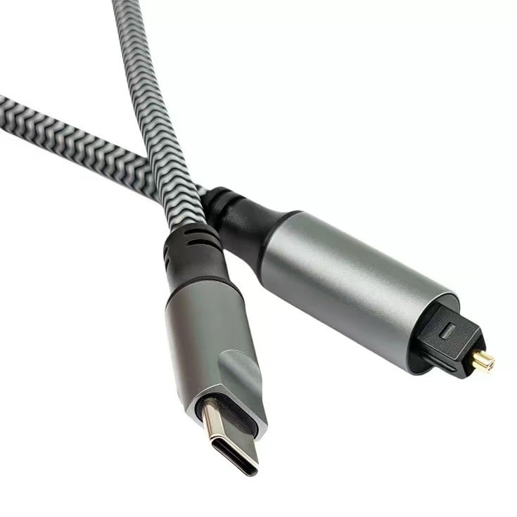 XZT Αλουμινένιο κράμα Type-C αρσενικό προς Toslink προσαρμογέας for USB-C συσκευές, SPDIF ψηφιακή έξοδος ήχου, πυρήνας χαλκού, 20 Gbps