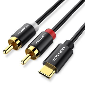 Weixun BGDB Typ-C na 2RCA audio adaptér kábel, konektory 1–7, cínovaná meď
