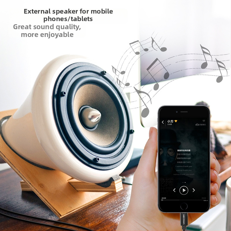 Weixun BGDB Typ-C na 2RCA audio adaptér kábel, konektory 1–7, cínovaná meď