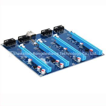 PCIe adaptér karta: z PCIe X1 na 4 PCIe X16 zásuvky, model LPE-51X, dĺžka kábla 0,6 m, Rongdisheng