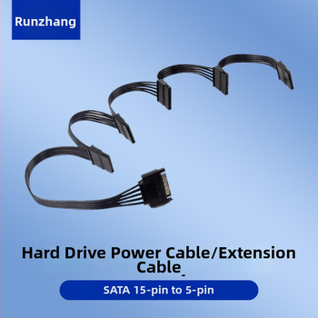 SATA napajanje razvodni kabel, 15-pin, jedan na pet, adapter (60 cm, cinkovani bakreni vodič)