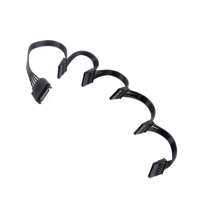 SATA napajanje razvodni kabel, 15-pin, jedan na pet, adapter (60 cm, cinkovani bakreni vodič)