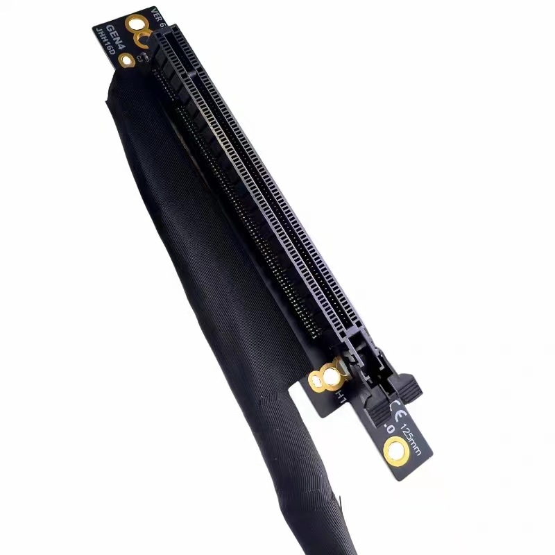 PCIe 4.0 x16 GPU riser adaptér kábel, opletený, meďové jadro, 32 GB/s