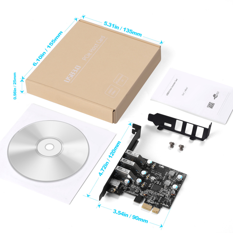 PCIe USB 3.0 adapter karta, Ulanson ULS-UP3140, USB 3.0 sučelje, brzina prijenosa podataka 500