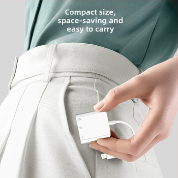 OTG adaptér kábel pre Apple zariadenia s čítačkou kariet SD/TF, dĺžka 13 cm, meďové jadro, CF-11339665