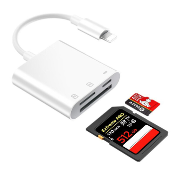 Cablu adaptor OTG pentru dispozitive Apple cu cititor SD/TF, 13 cm, miez din cupru, CF-11339665