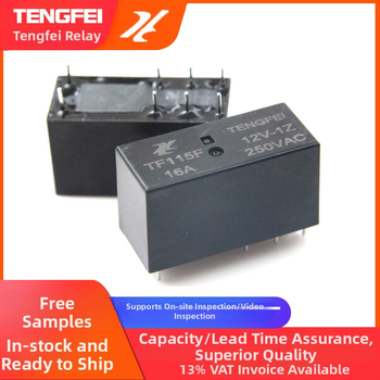 CNTENGFEI 115F seriālais DC relejs, 16A, 12V/24V dubultais spriegums, 8 pieslēgvietas, noslēgts elektromagnētiskais relejs