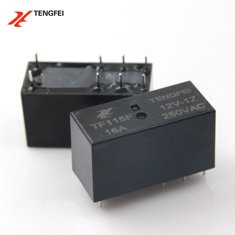CNTENGFEI 115F seriālais DC relejs, 16A, 12V/24V dubultais spriegums, 8 pieslēgvietas, noslēgts elektromagnētiskais relejs