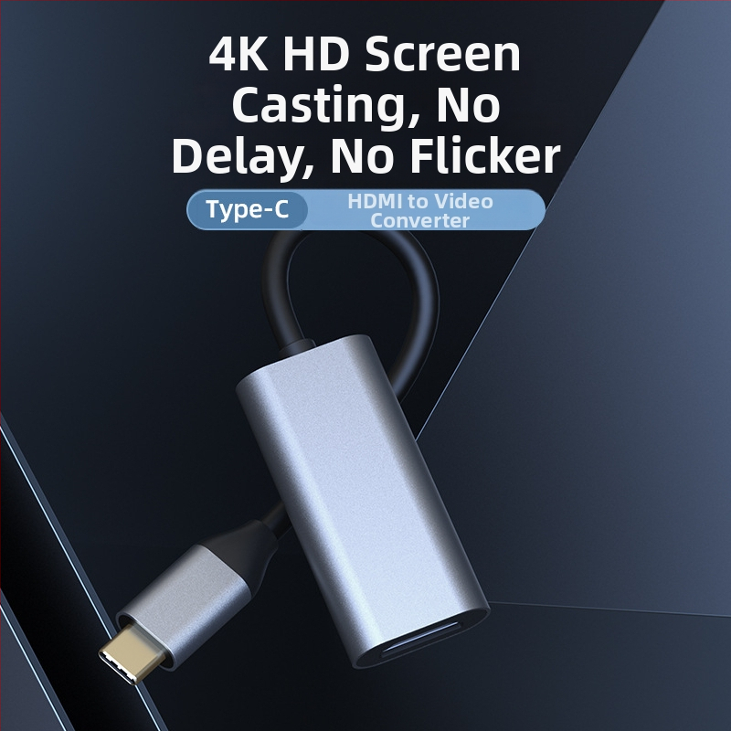 Adapterový kábel Type-C na HDMI, HDMI čip, meďové jadro, 4K30/60Hz