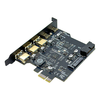 Κάρτα προσαρμογέα PCIe USB 3.2 Type-C | 5 Gbps, Τσιπ D720201, Ez-70201, έξοδοι από 1 έως 5
