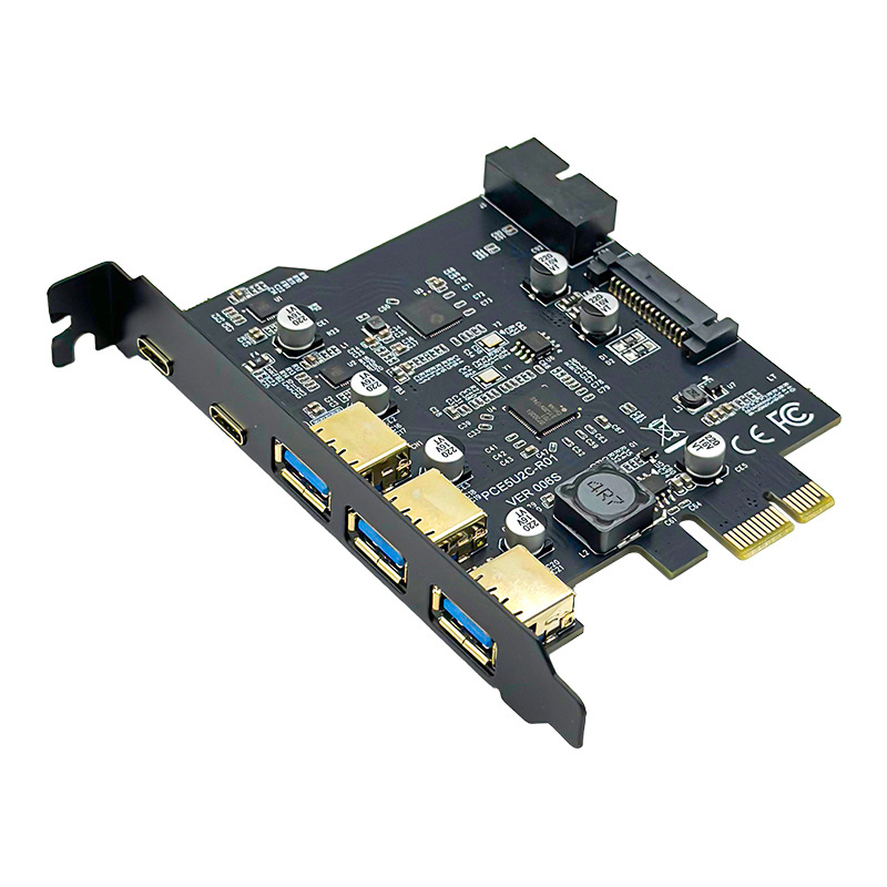 Κάρτα προσαρμογέα PCIe USB 3.2 Type-C | 5 Gbps, Τσιπ D720201, Ez-70201, έξοδοι από 1 έως 5