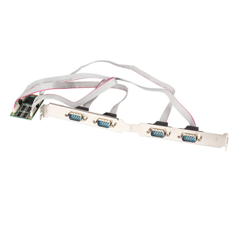 Mini PCIe 4-portos RS-232 soros kártya, Exar 17V352, ipari osztály