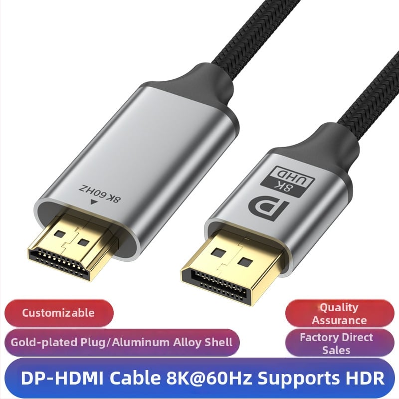 DP–HDMI adapter kabel za 8K60Hz, konverzija DP na HDMI, duljina 1 m, bakreno jezgro