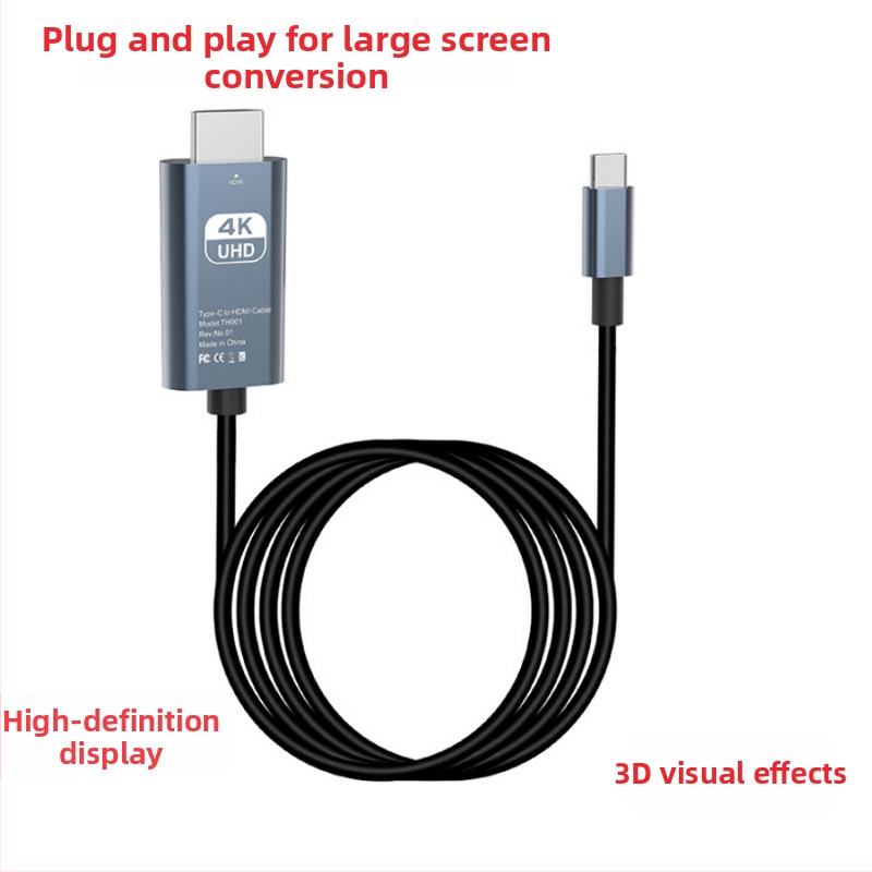 Type-C na HDMI adaptér kábel, 4K zobrazenie na displeji