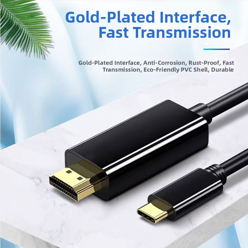 Type-C na HDMI adaptér kábel, meďové jadro, pozlátené konektory, 4K30Hz, vysokokvalitný čip