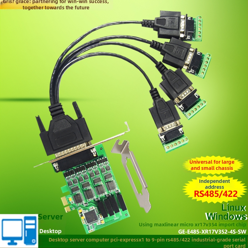 Βιομηχανικού επιπέδου PCIe σε RS-485 σειριακό καλώδιο, XR17V354, τετρακαναλικό, 115200 bit/s, προστασία από υπερτάσεις