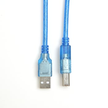 USB kabel za pisač, duljina 1,5 m, prozirno plava, USB 2.0
