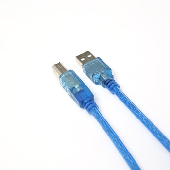 USB kabel za pisač, duljina 1,5 m, prozirno plava, USB 2.0