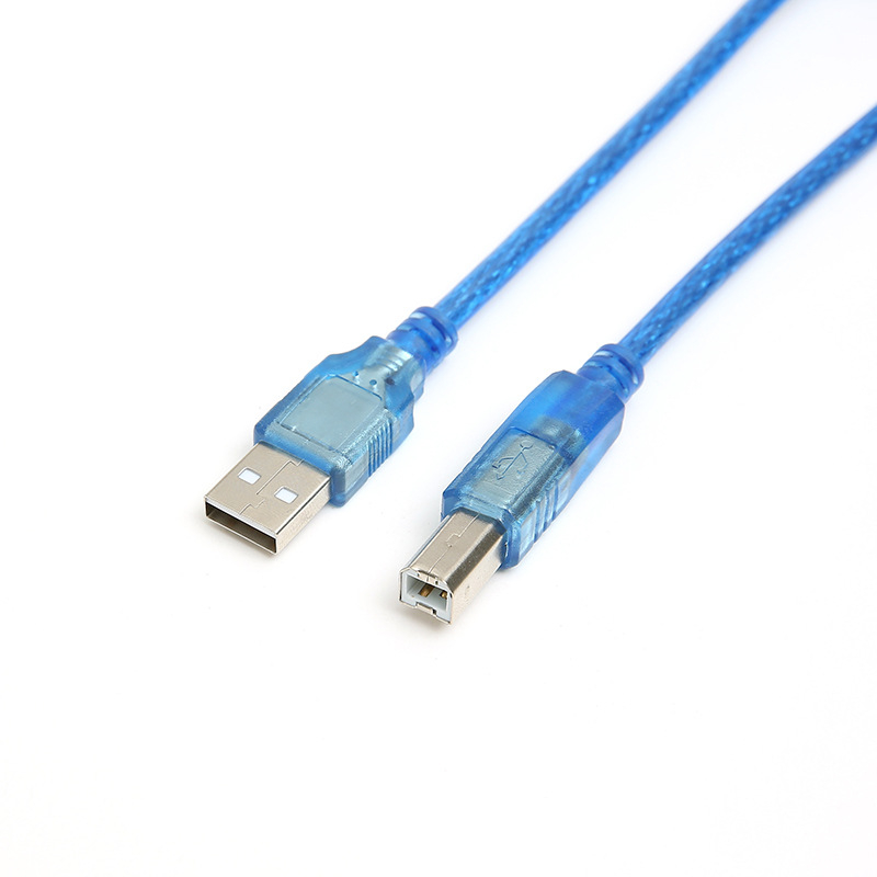 USB kabel za pisač, duljina 1,5 m, prozirno plava, USB 2.0