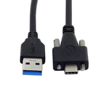 USB 3.0 na Type-C produženje kabel sa vijcima, panel montaža, Type-C muški–Type-C muški