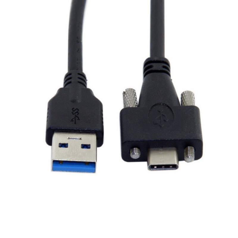 USB 3.0 na Type-C produženje kabel sa vijcima, panel montaža, Type-C muški–Type-C muški