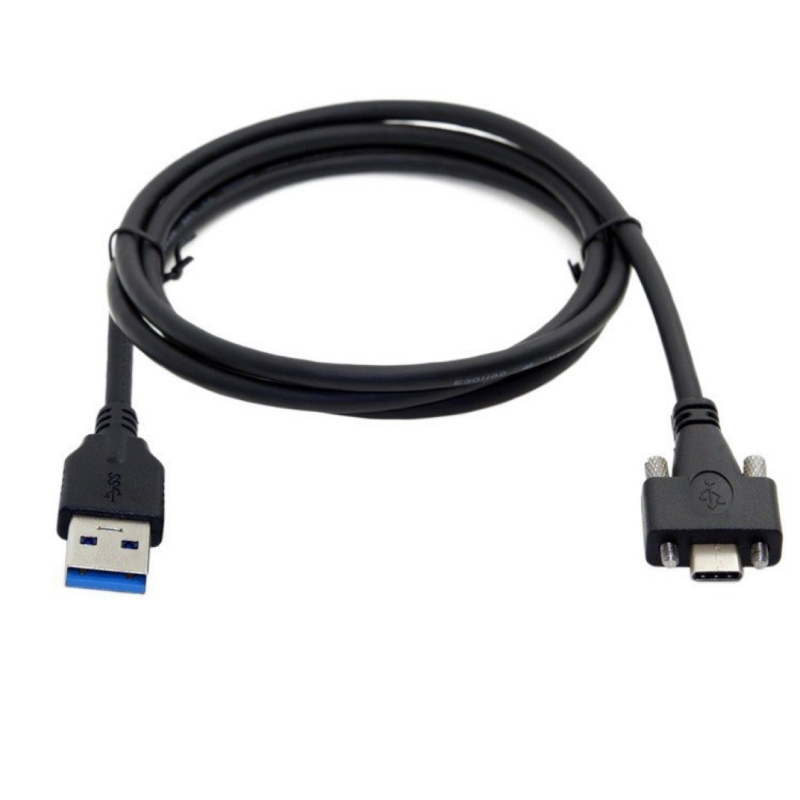 USB 3.0 na Type-C produženje kabel sa vijcima, panel montaža, Type-C muški–Type-C muški