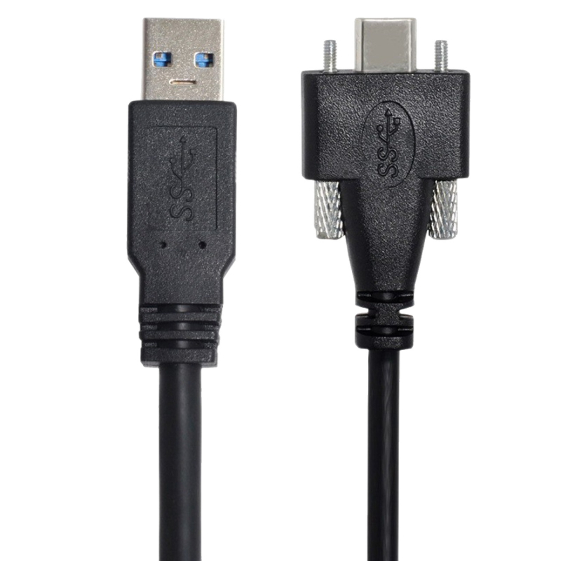 USB 3.0 na Type-C produženje kabel sa vijcima, panel montaža, Type-C muški–Type-C muški