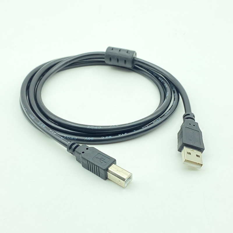 Bakreni USB kabel za podatke s kvadratnim priključkom, duljine 1,5 m, prozirno plavi USB-B kabel za pisač