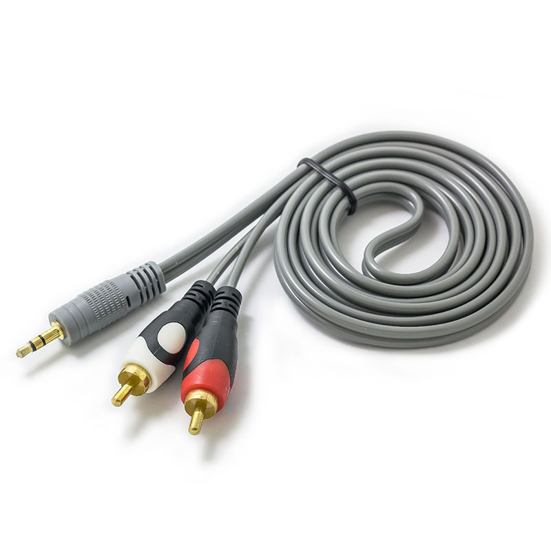 Γραμμή ήχου με συνδέσεις 3.5mm/2RCA, χαλκινο αγωγό, μοντέλο 1.5 γραμμή ήχου, για τηλεόραση