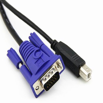 Καλώδιο KVM μεταγωγής με USB+VGA συνδέσεις για πληκτρολόγιο και ποντίκι, γραμμή VGA, πυρήνας από χαλκό-επικάλυψη ατσάλι