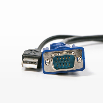 Καλώδιο KVM μεταγωγής με USB+VGA συνδέσεις για πληκτρολόγιο και ποντίκι, γραμμή VGA, πυρήνας από χαλκό-επικάλυψη ατσάλι