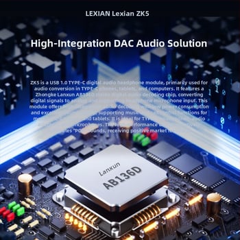 Type-C digitalni audio adapter za slušalice sa ZK5 dekodirajućim čipom i AB136D