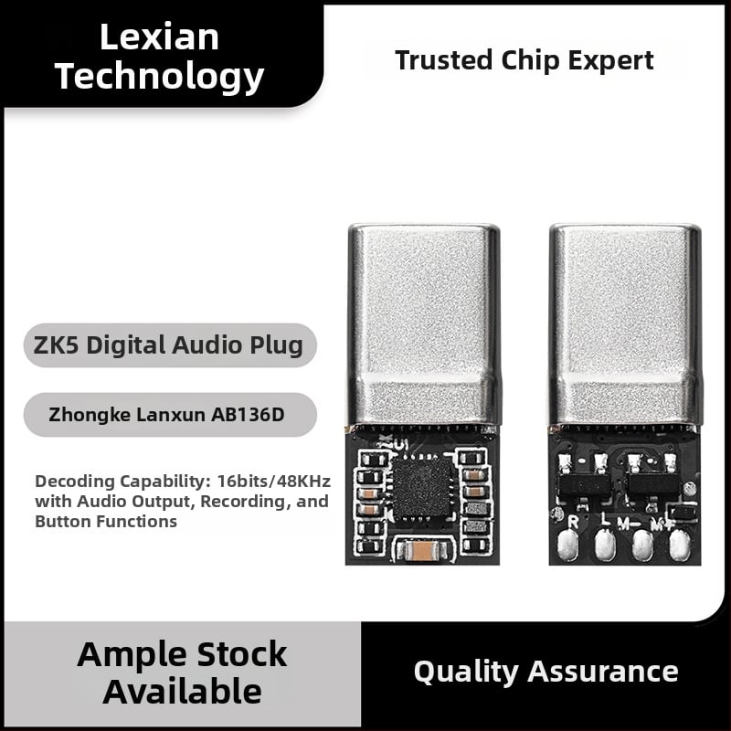 Type-C digitalni audio adapter za slušalice sa ZK5 dekodirajućim čipom i AB136D