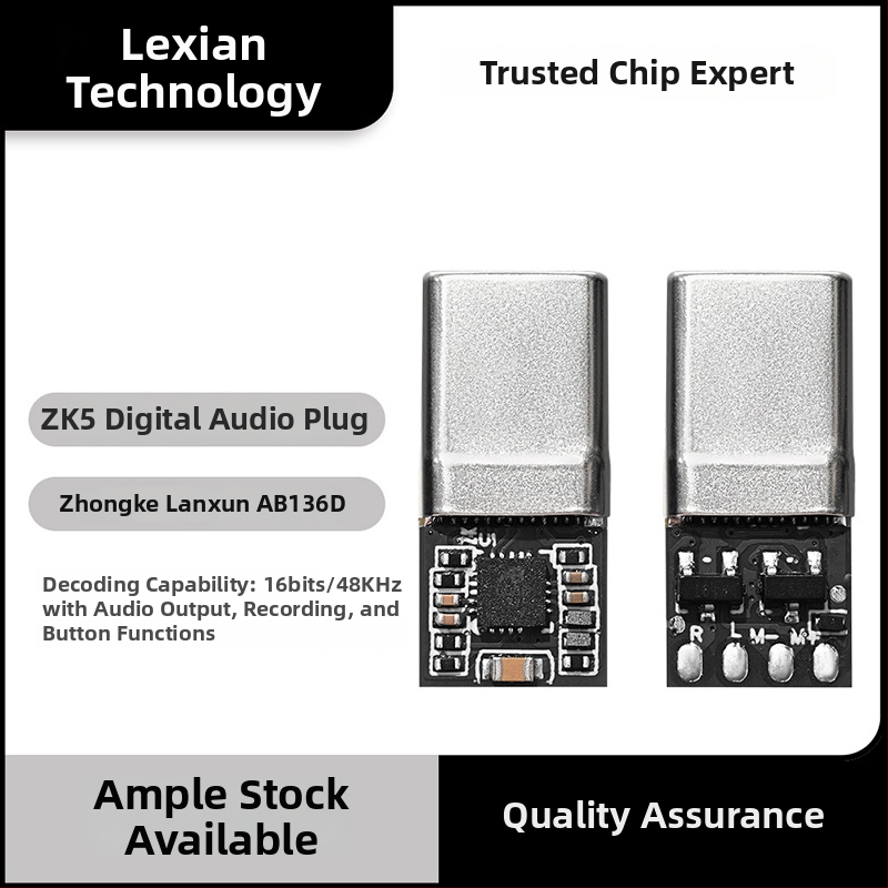 Type-C digitalni audio adapter za slušalice sa ZK5 dekodirajućim čipom i AB136D